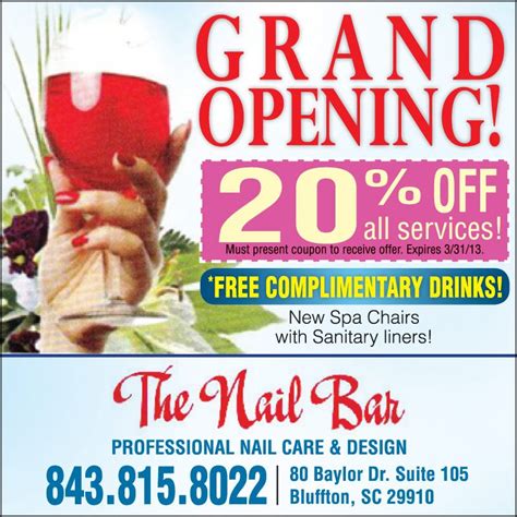 Look for special offers on nails and foot massage in your neighborhood. . Nail salons open tomorrow
